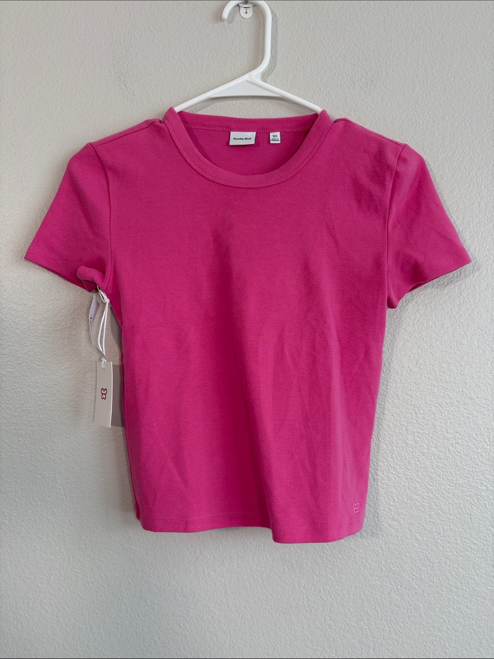 NWT Sunday Best Little Ribbed Tee in Rosebud Pink - XS